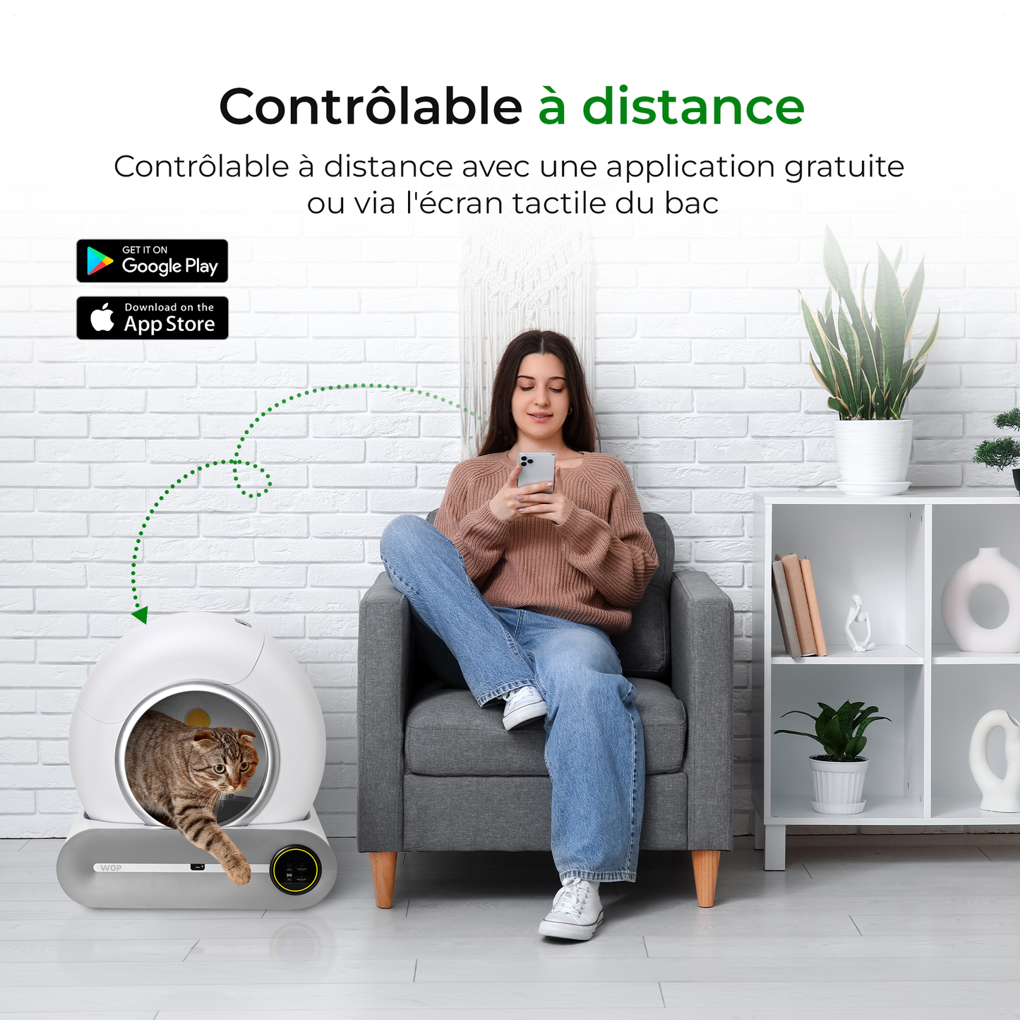 Bac à litière autonettoyante pour chats