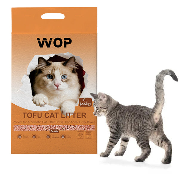 Litière pour chat TOFU Pêche