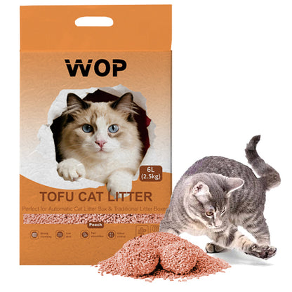 Litière pour chat TOFU Pêche